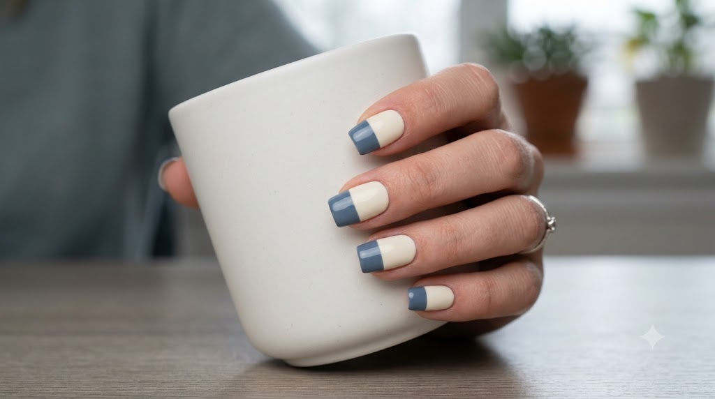 Slate Blue & Cream Color-Block
